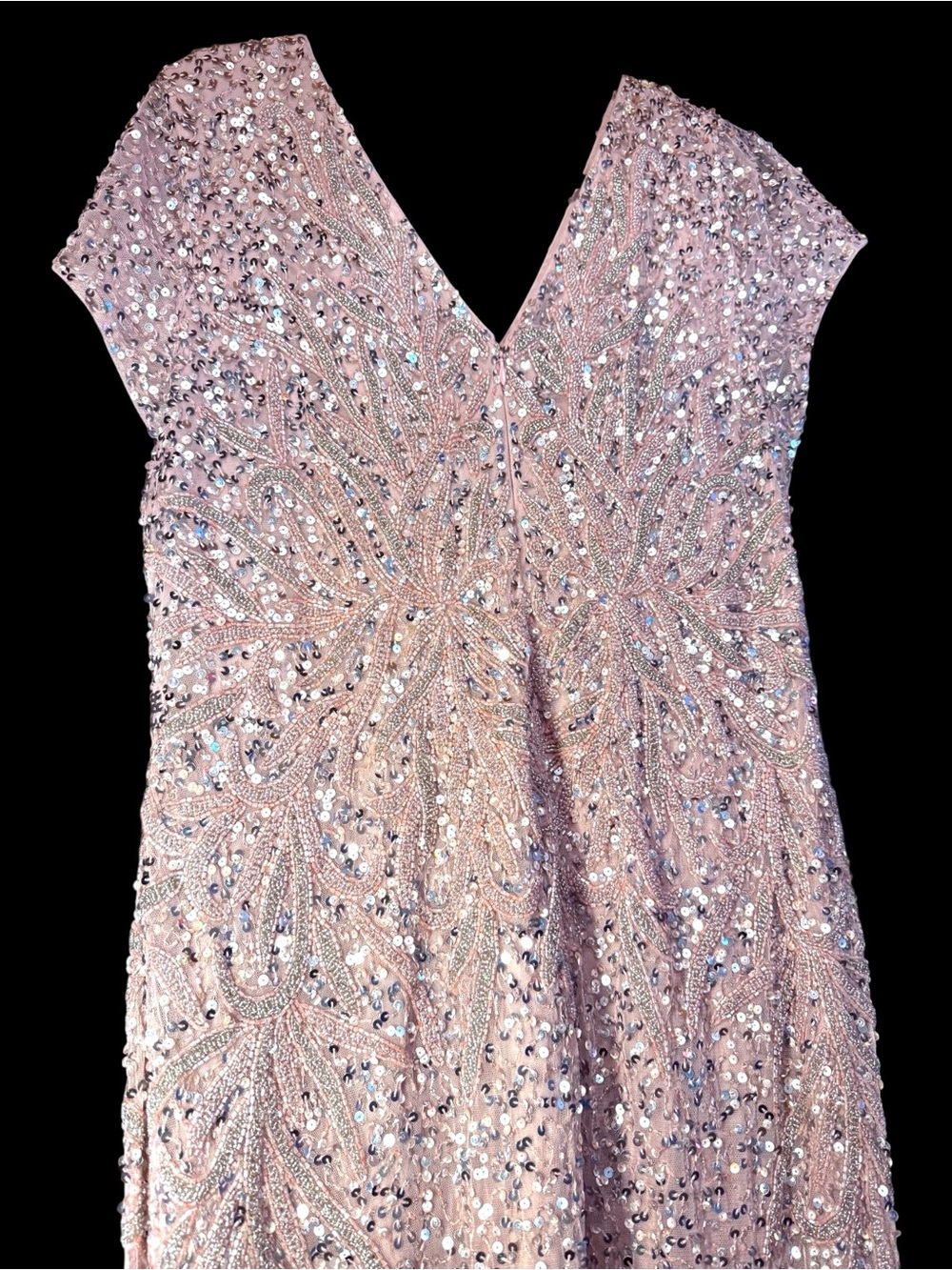 MGNY By Morilee 72523 Dusty Rose Blush Pink Sequin Beaded Evening Gown NWT - Picture 6 of 8